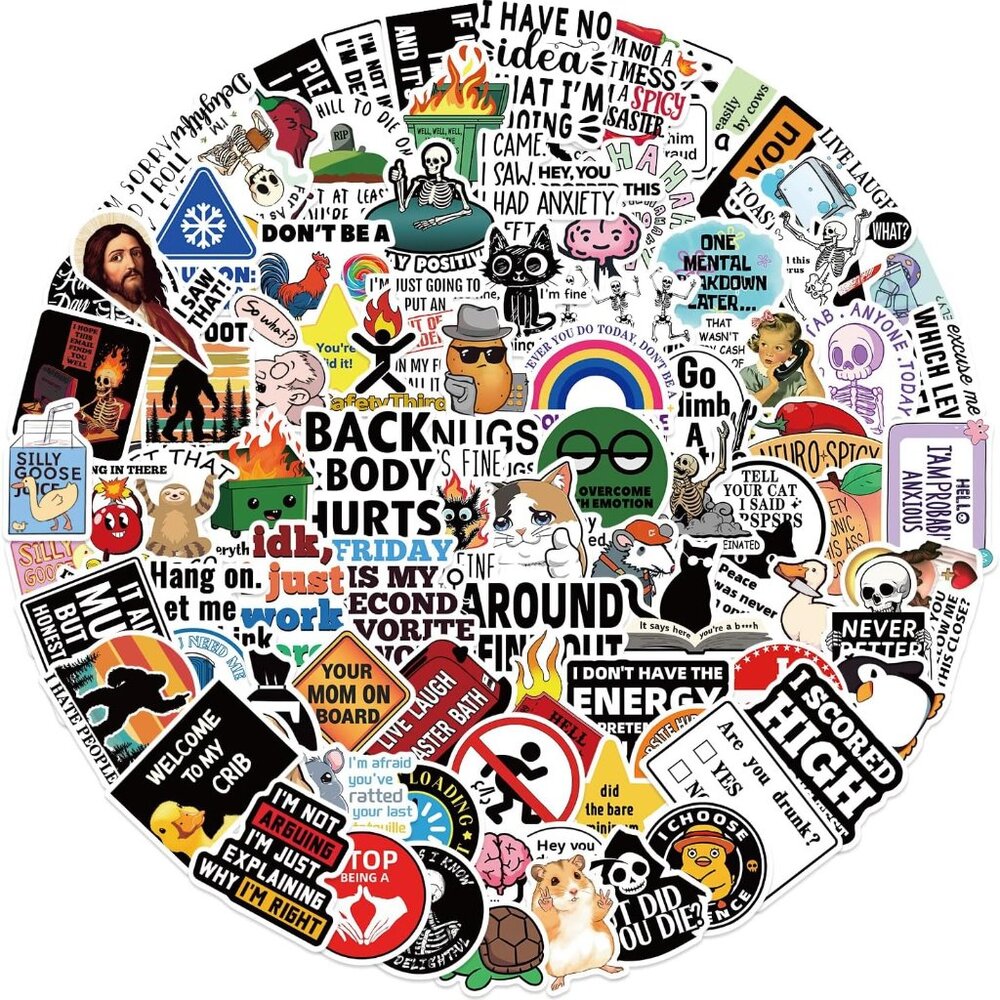 50ct Random Funny/Sarcastic Adult Stickers